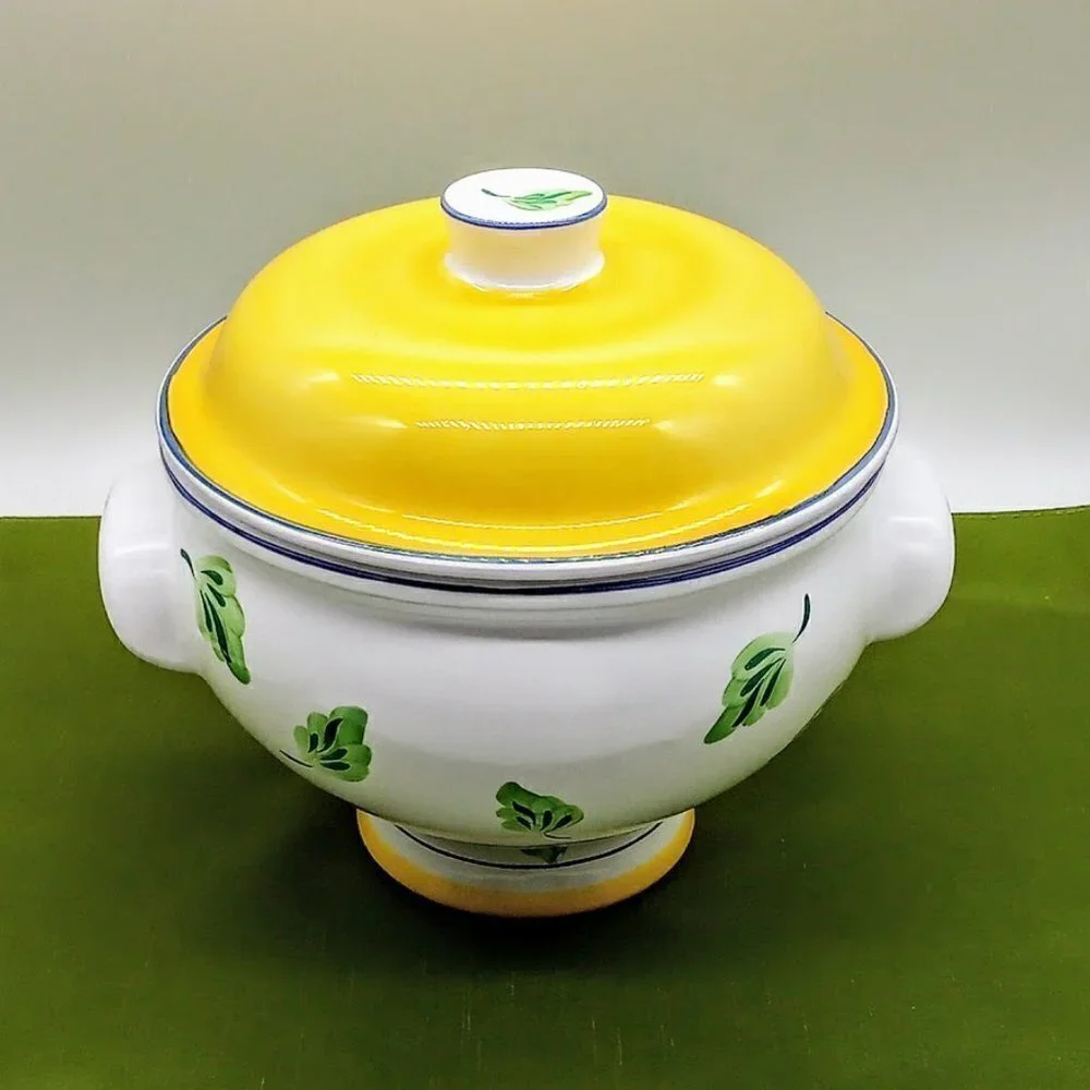 Vintage Herend Village Pottery Hand-Painted Vegetable Tureen Bowl